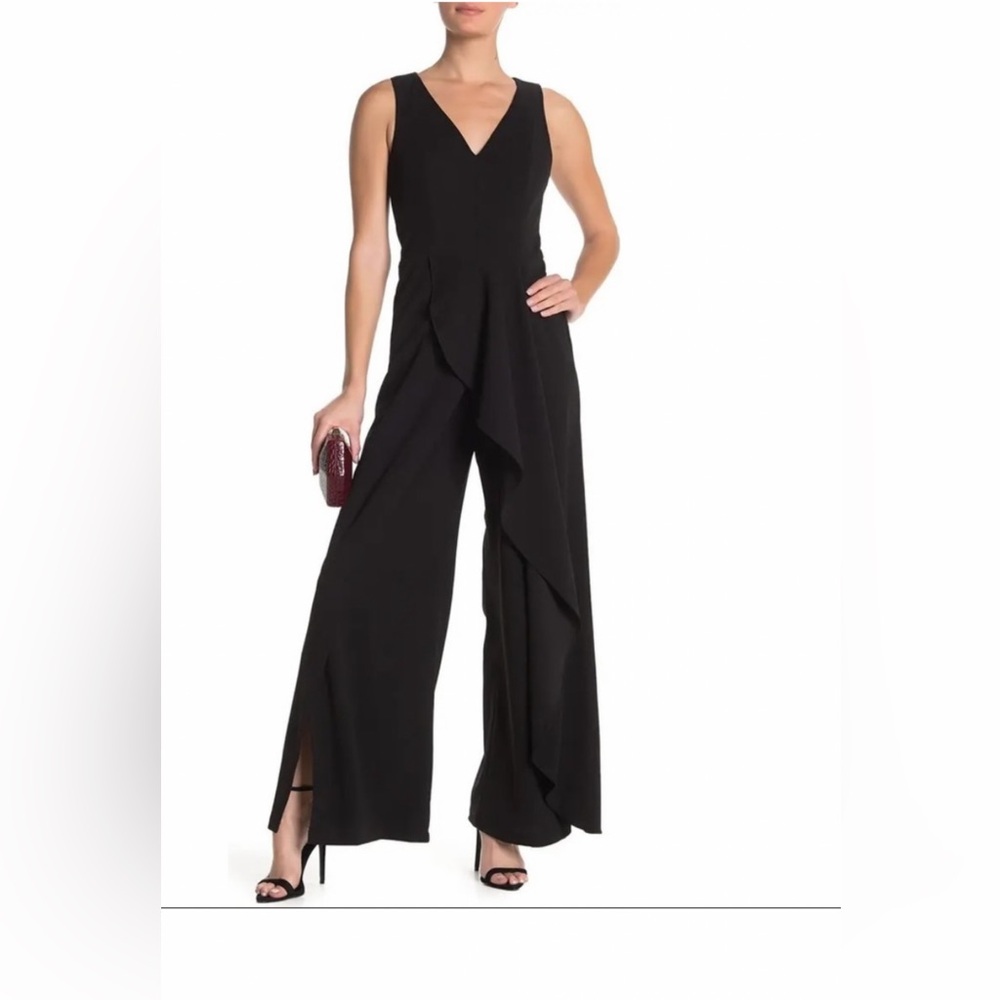 NWT Marina size 10  black ruffled jumpsuit